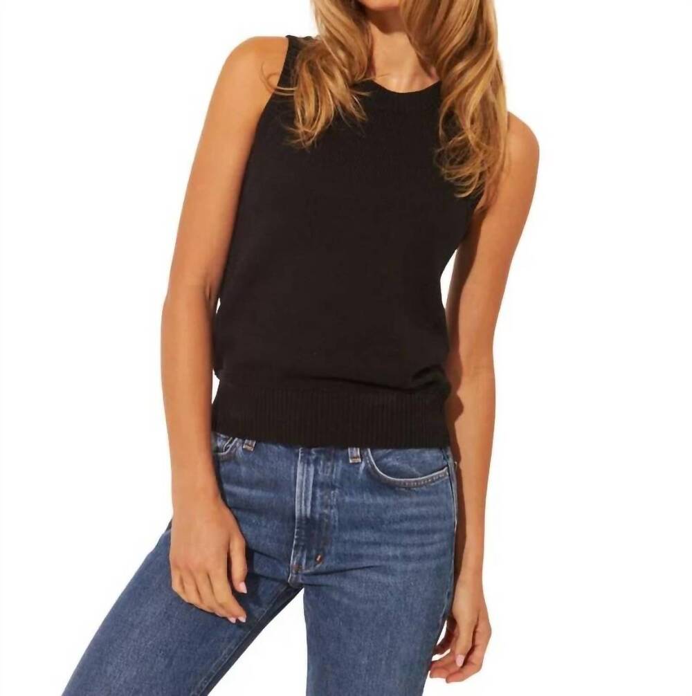 NEW JOHN + JENN eli shell sleeveless top in caviar
